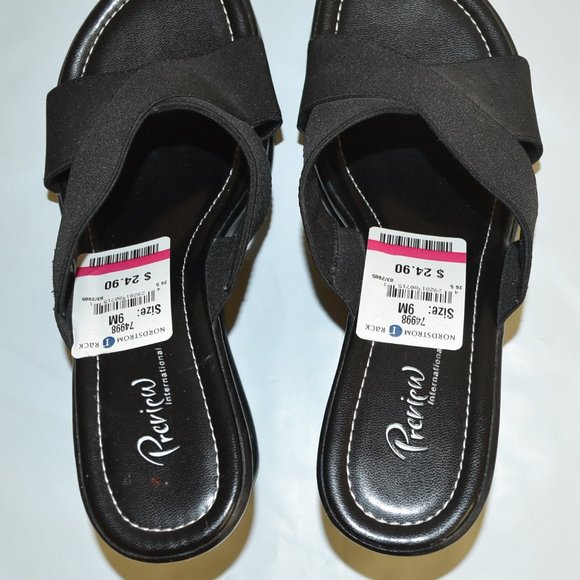 PREVIEW INTERNATIONAL WOMEN'S LEATHER WEDGE SLIP ONS, 3" HEEL, SIZE 9M, EUC! - Picture 4 of 9